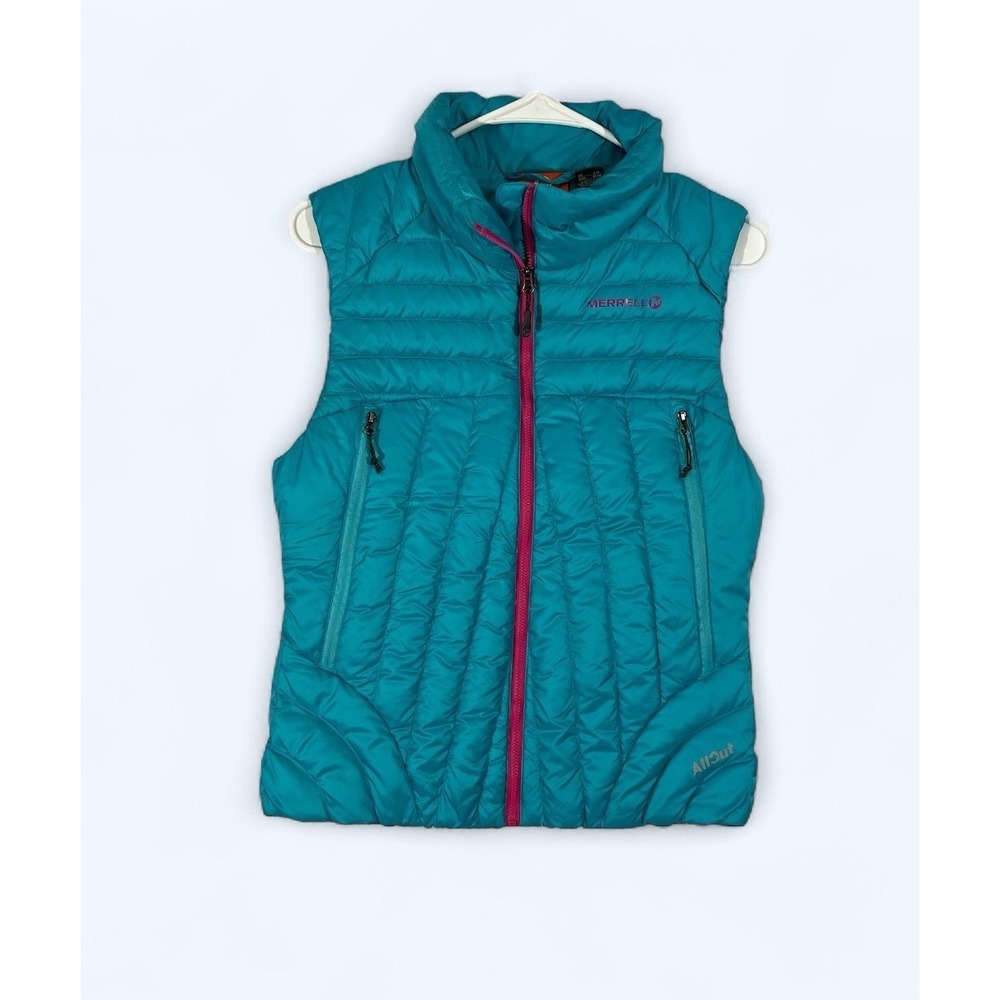 Merrell Connectivity Down Quilted Puffer Blue 800 Full Zip Ski Vest Women's S